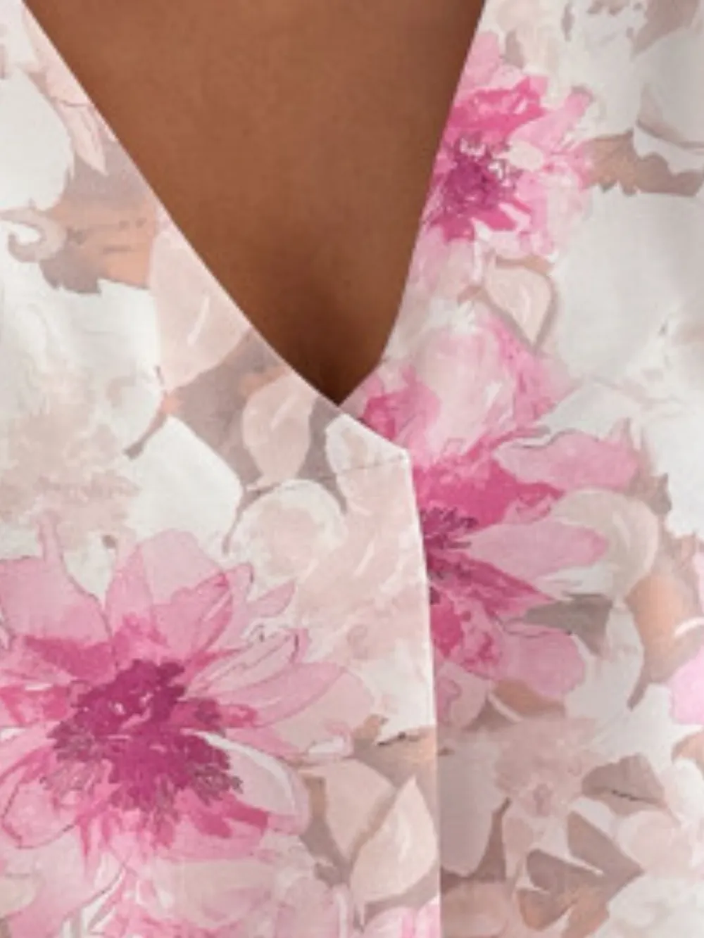 Floral V-Neck Long Sleeve Blouse, image 4