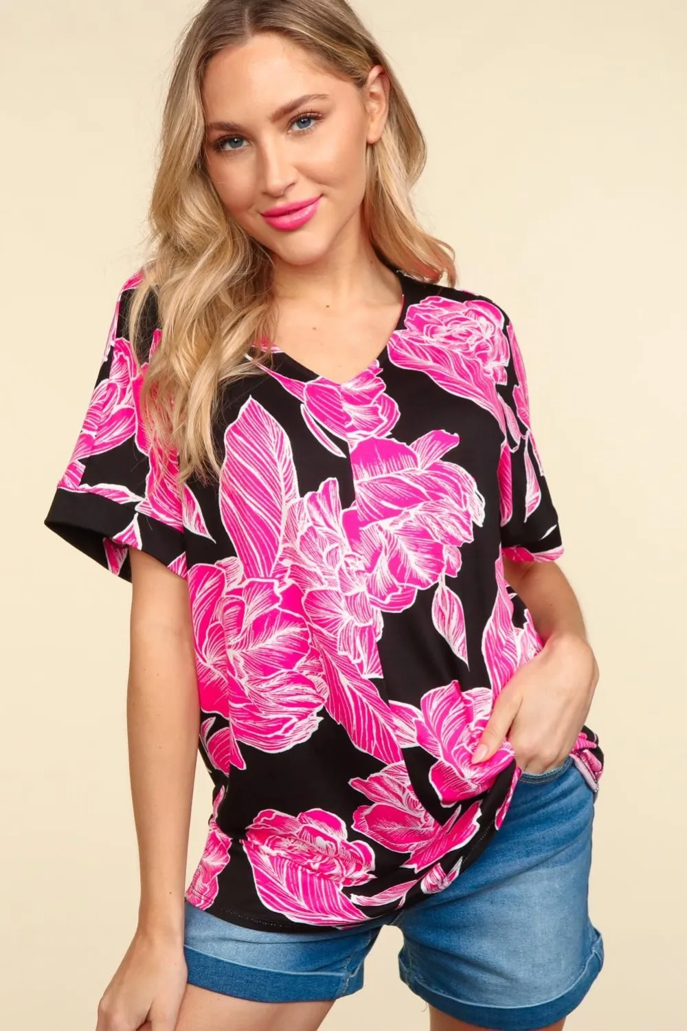 Floral Drop Shoulder T-Shirt, image 4