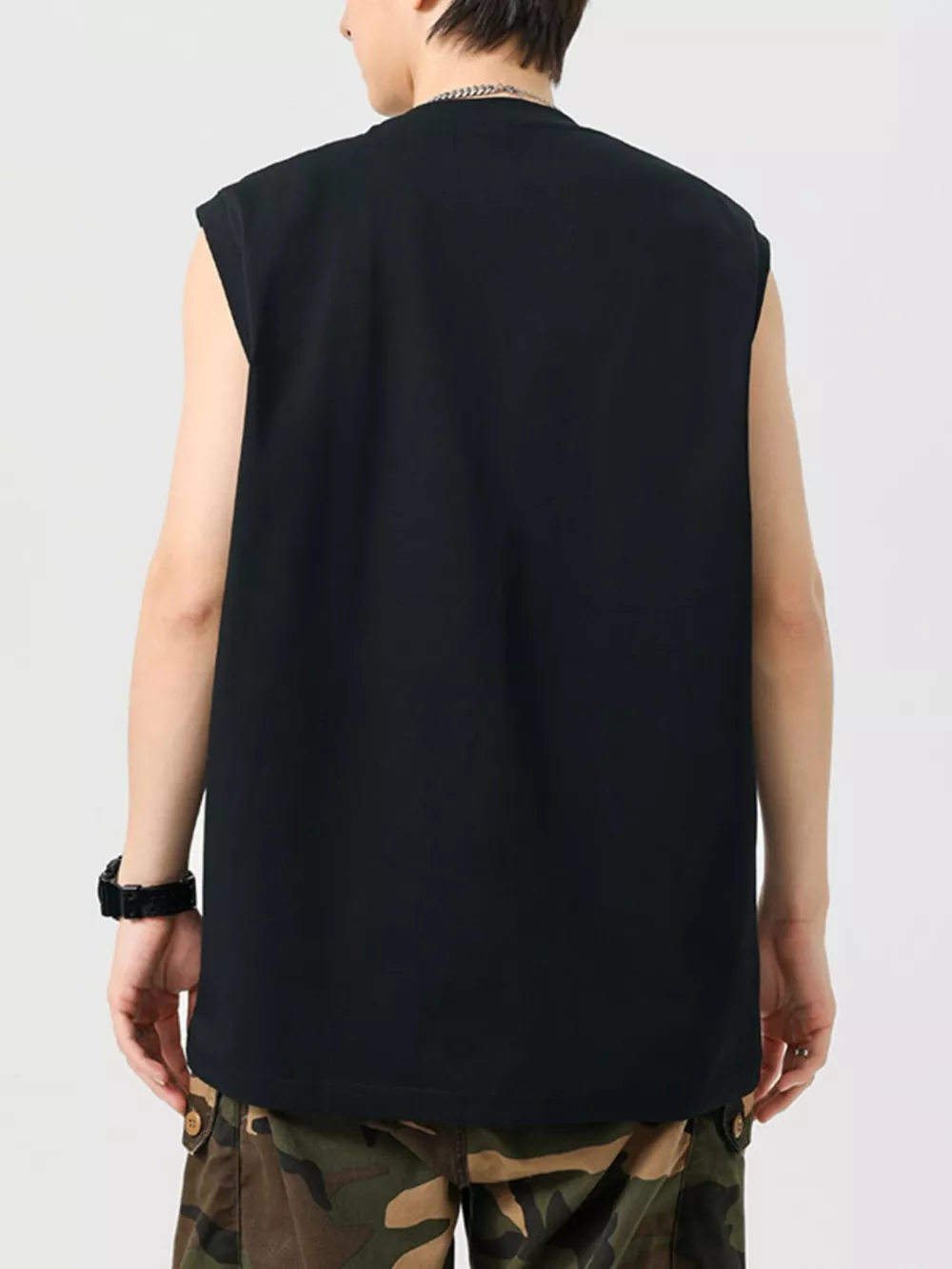 Men's Plus Size Round Neck Tank, image 3