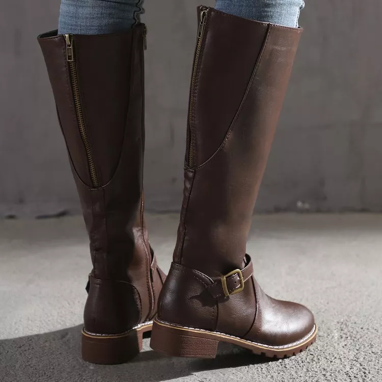 Round Toe Block Heels Boots, image 3