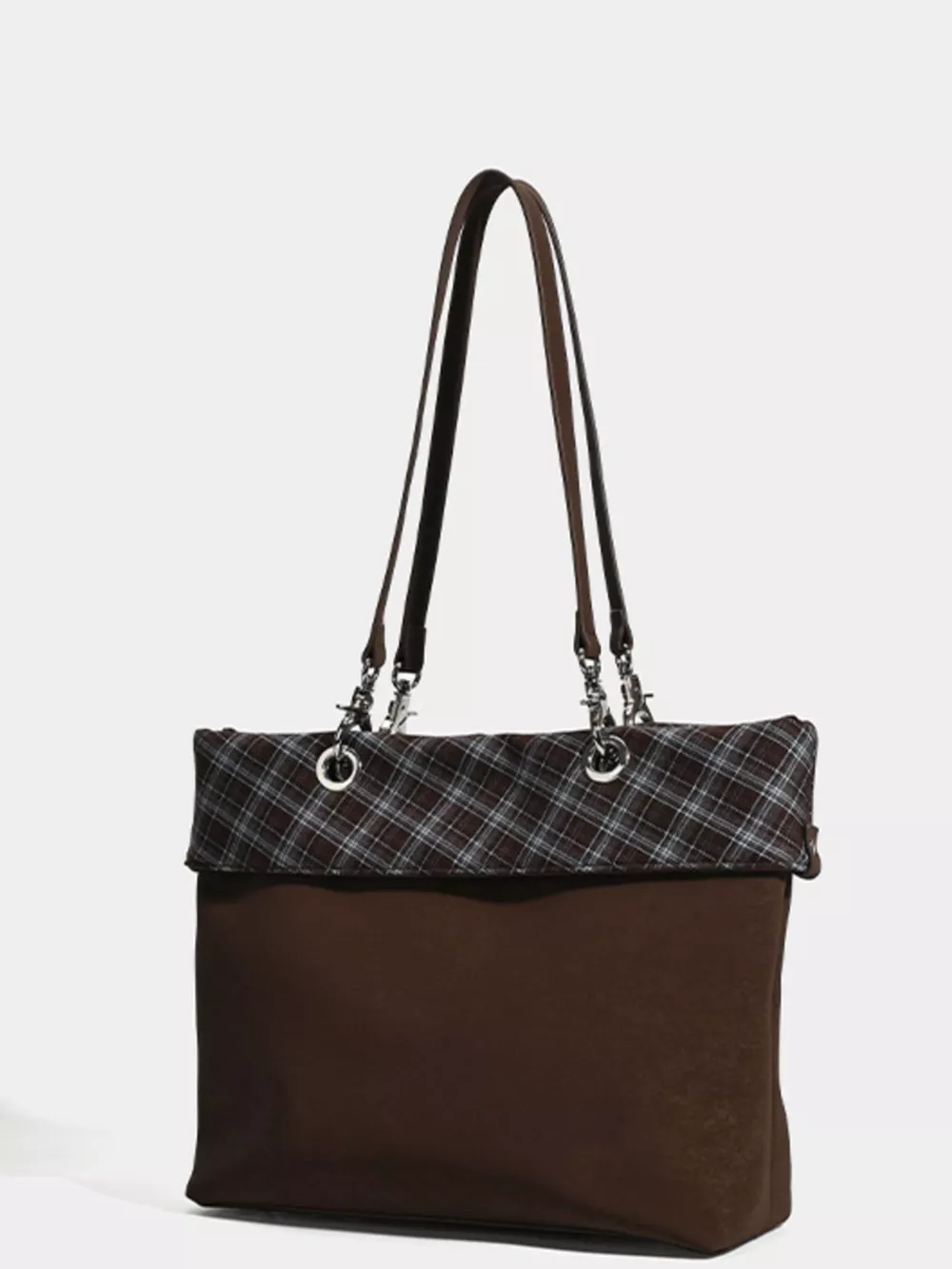 Plaid Trim Shoulder Bag, image 3