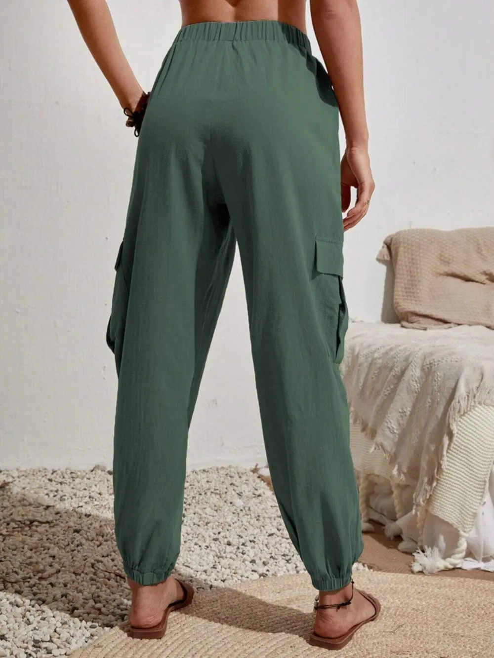 Drawstring Joggers with Cargo Pockets, image 12