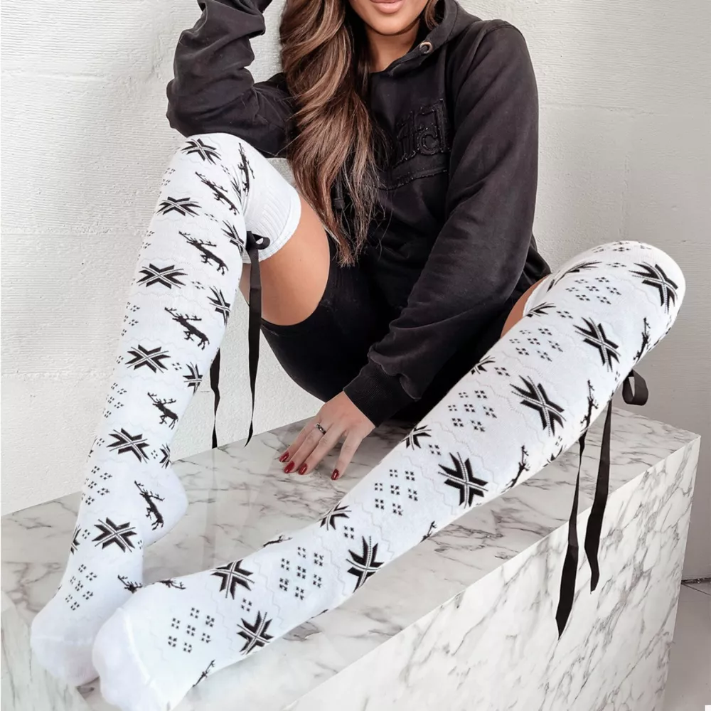 Christmas Bow Knee-High Socks, image 5