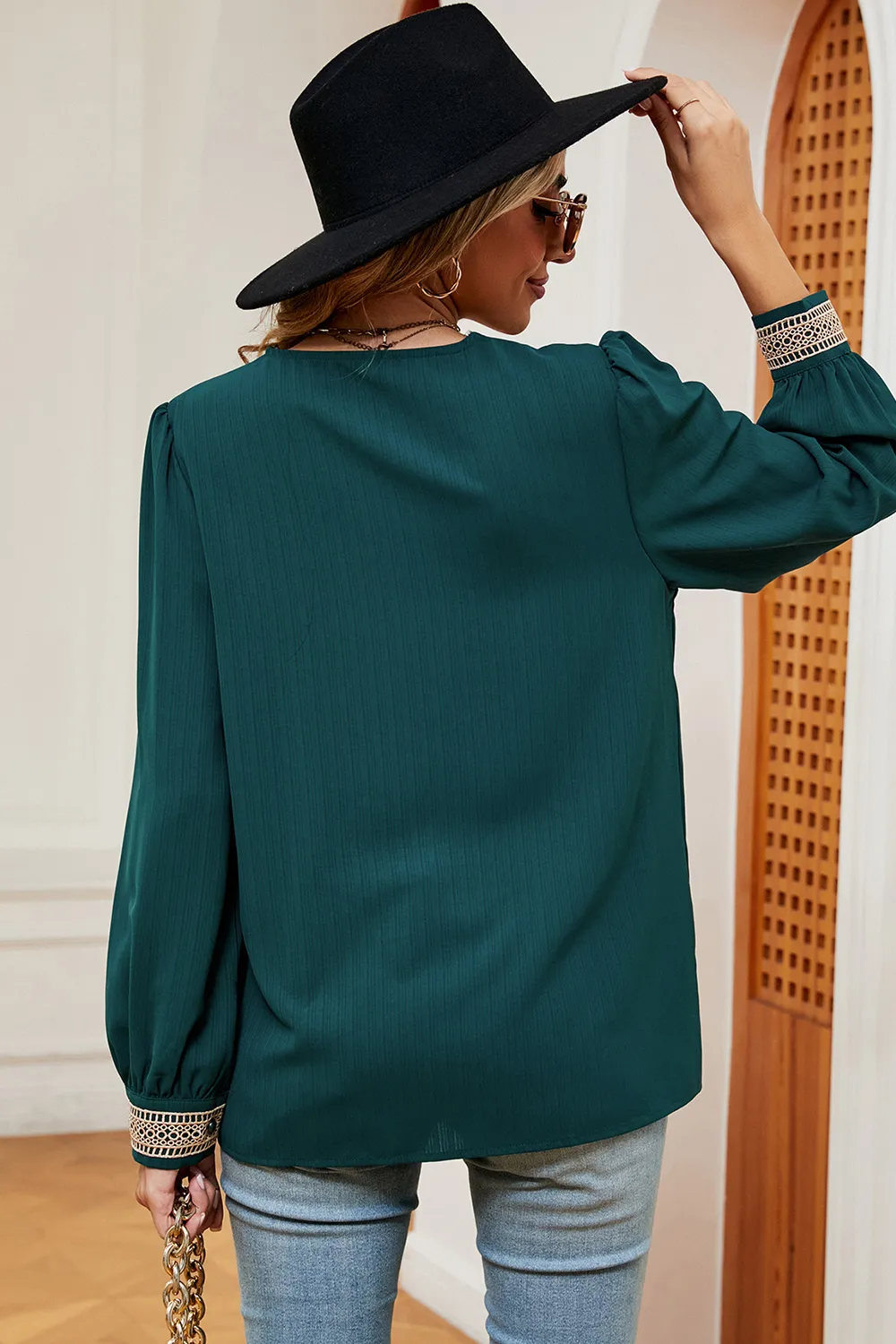 V-Neck Long Sleeve T-Shirt, image 15