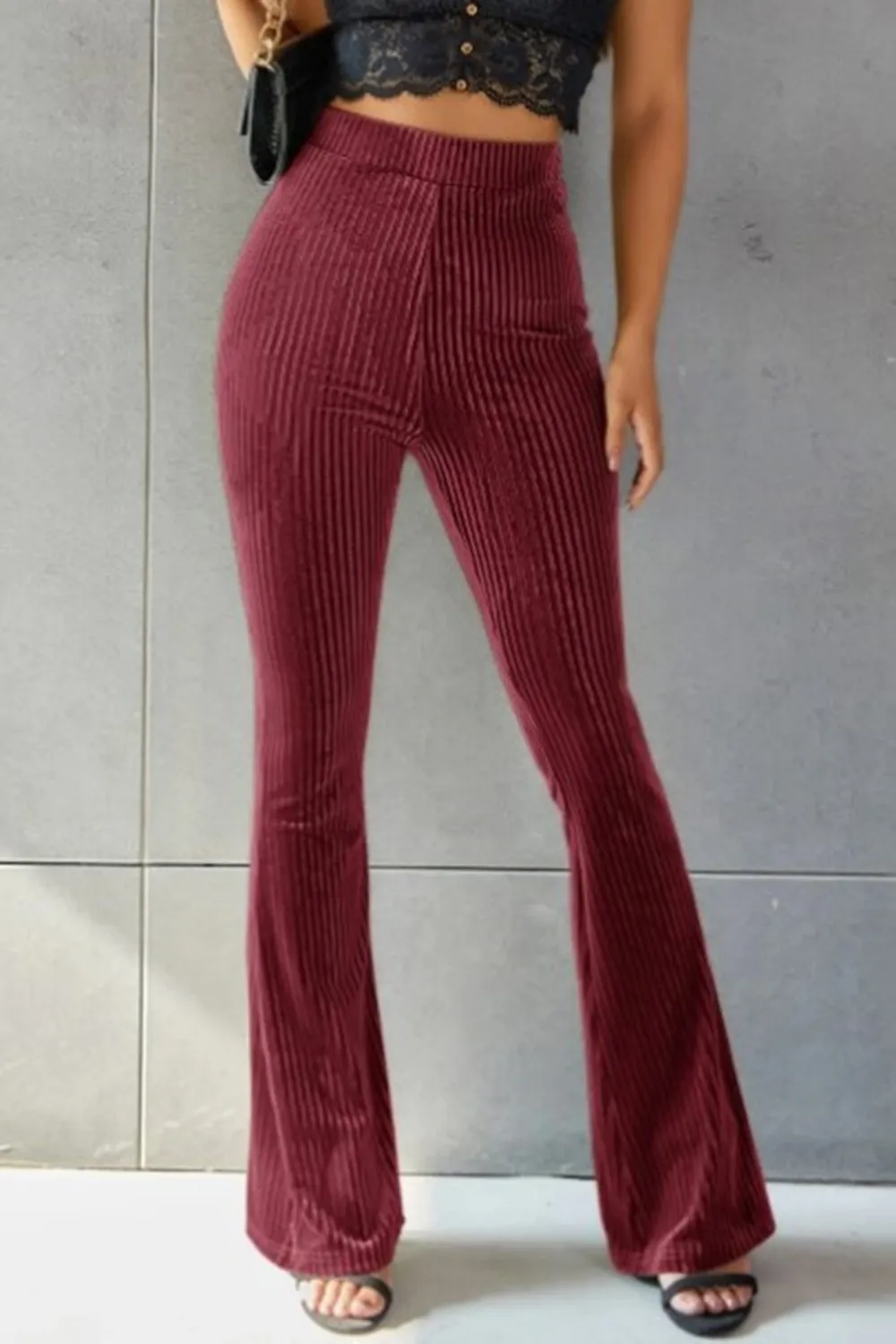Ribbed High Waist Flare Pants, image 14