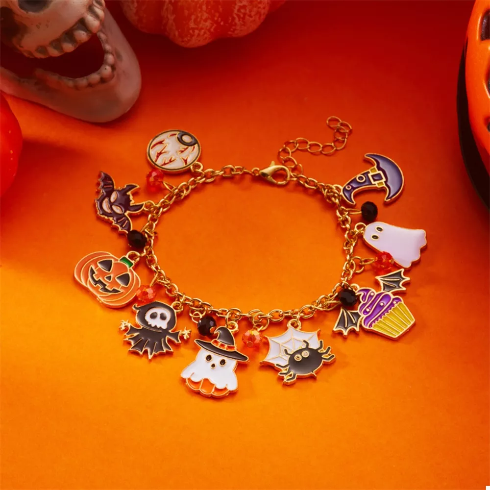 18K Gold-Plated Halloween Charm Bracelet, image 9