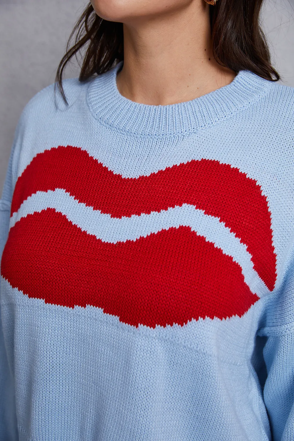 Lip Fringe Round Neck Sweater, image 8