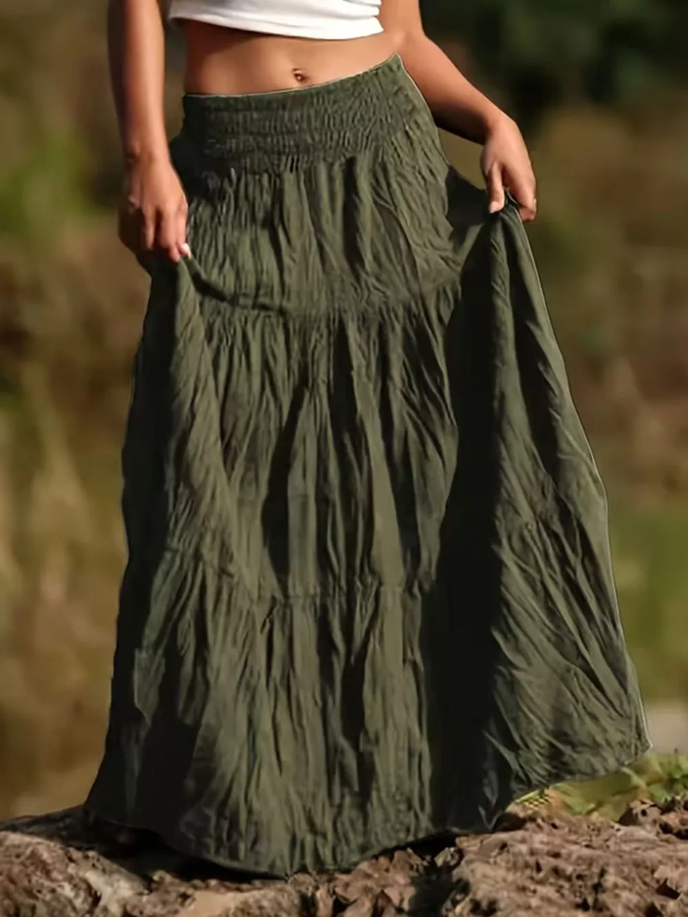 Tiered Maxi Skirt, image 6
