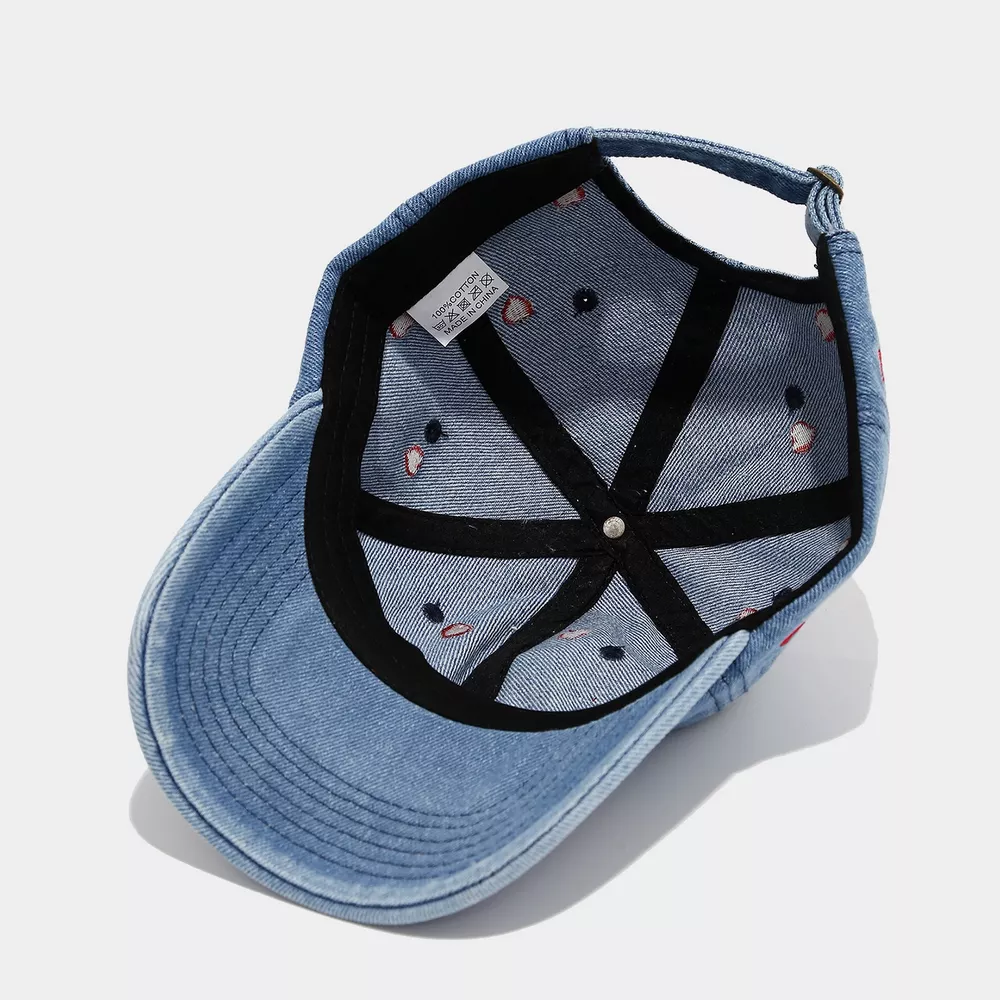 Embroidered Heart Denim Baseball Cap, image 8