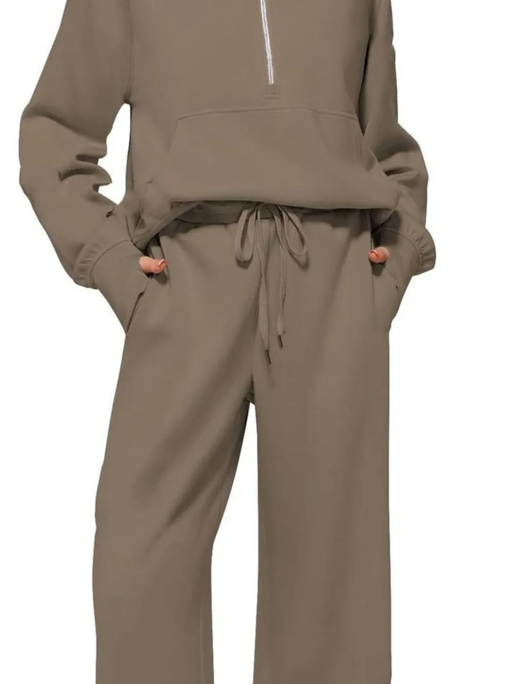 Half Zip Long Sleeve Top and Pants Set, image 6