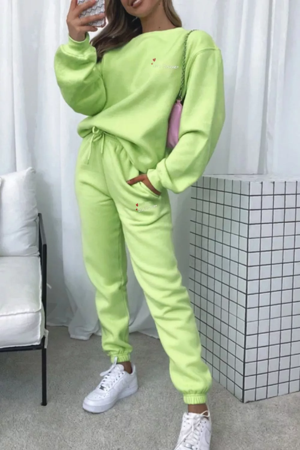 Round Neck Sweatshirt and Joggers Set, image 10