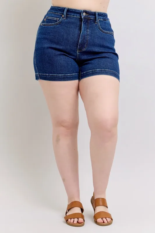 Full Size High Waist Tummy Control Denim Shorts Plus Size, image 5