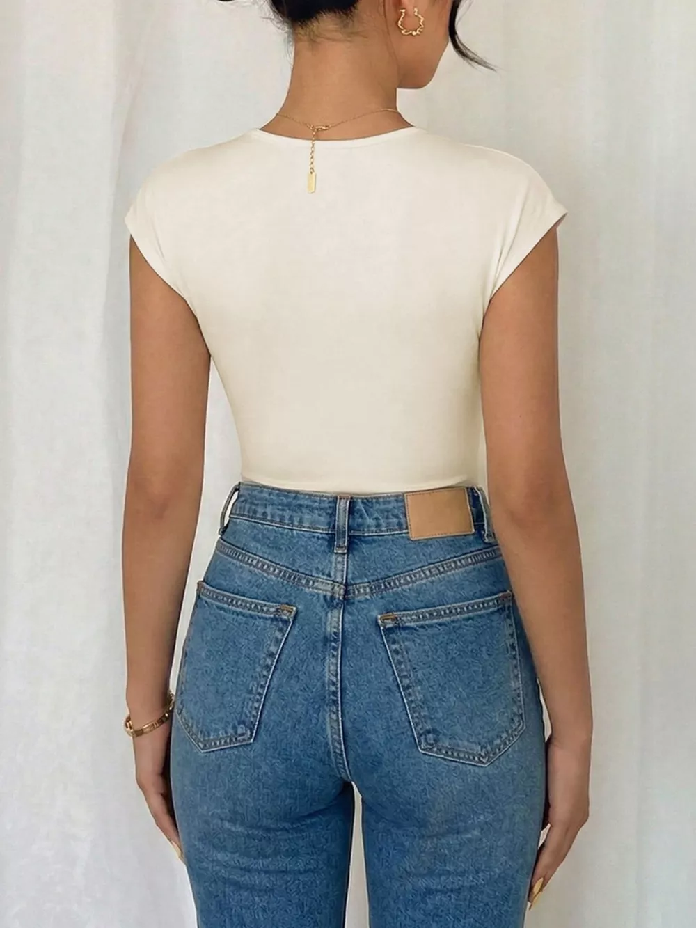 Surplice Cap Sleeve Bodysuit, image 4