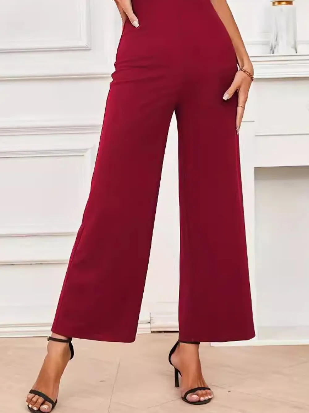 V-Neck Flutter Sleeve Jumpsuit, image 6