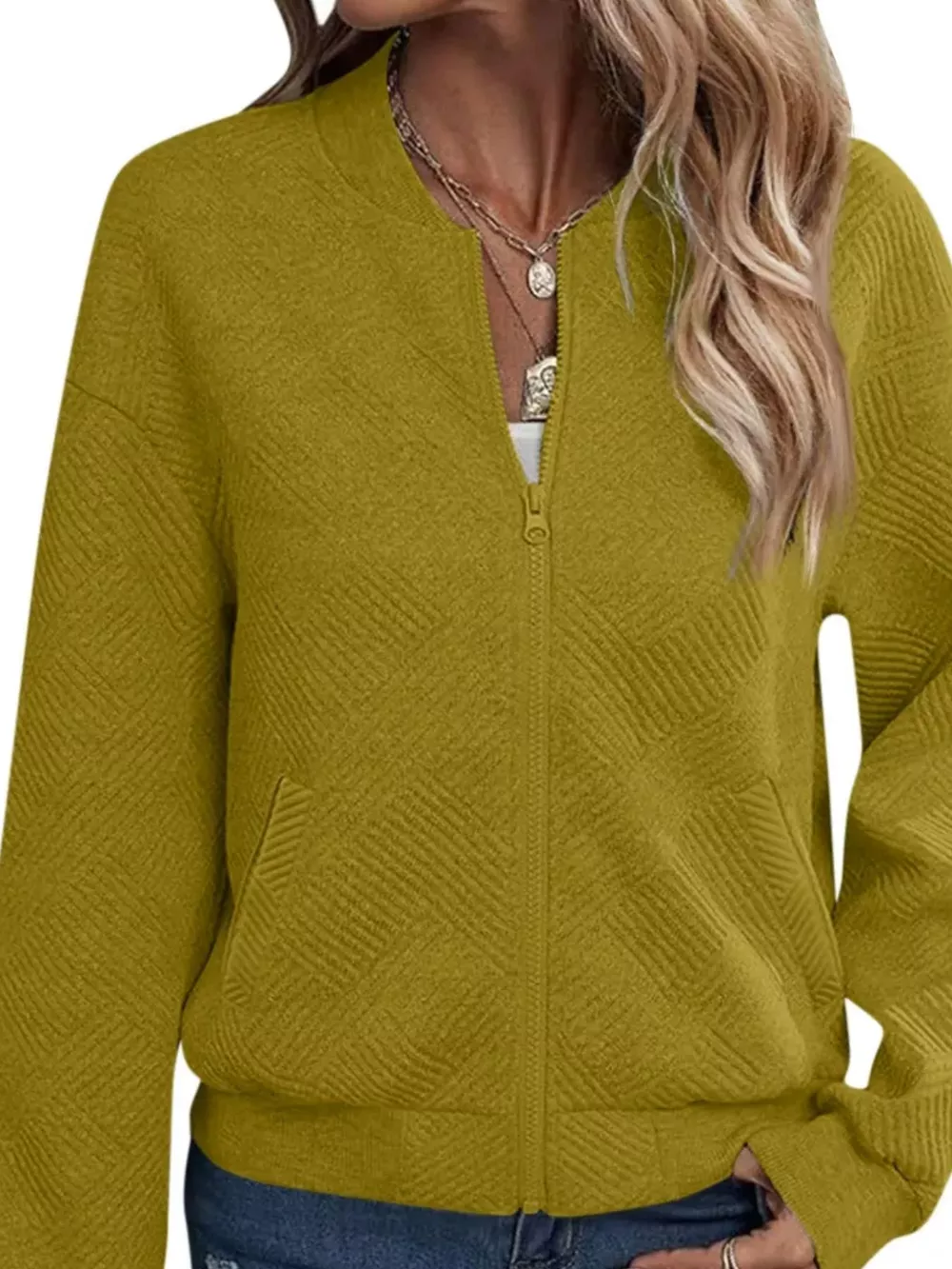 Textured Knit Zip-Up Jacket, image 25