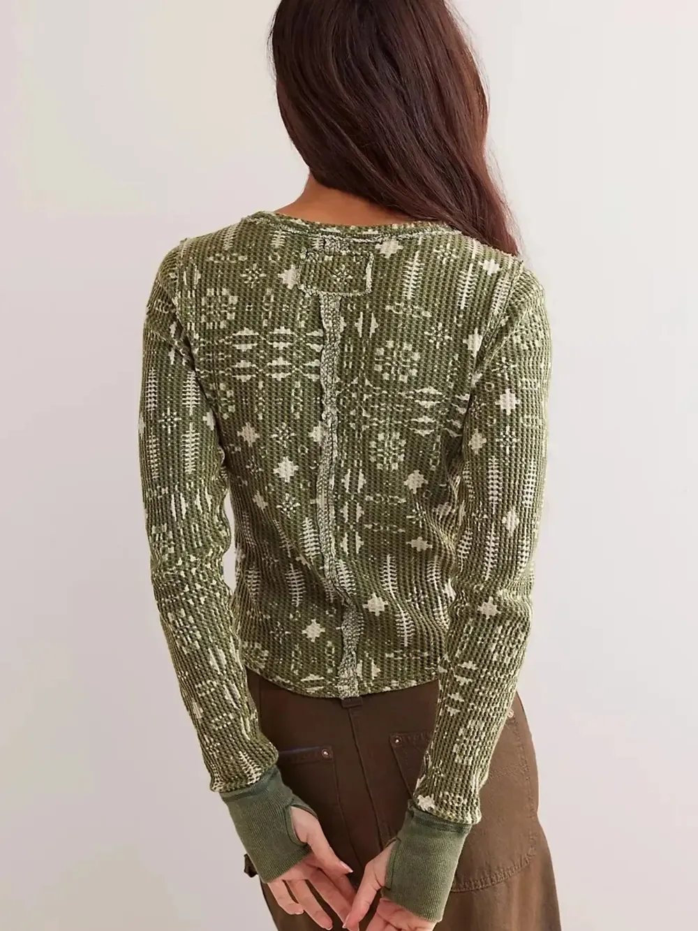 Floral Print Waffle Knit Top, image 8