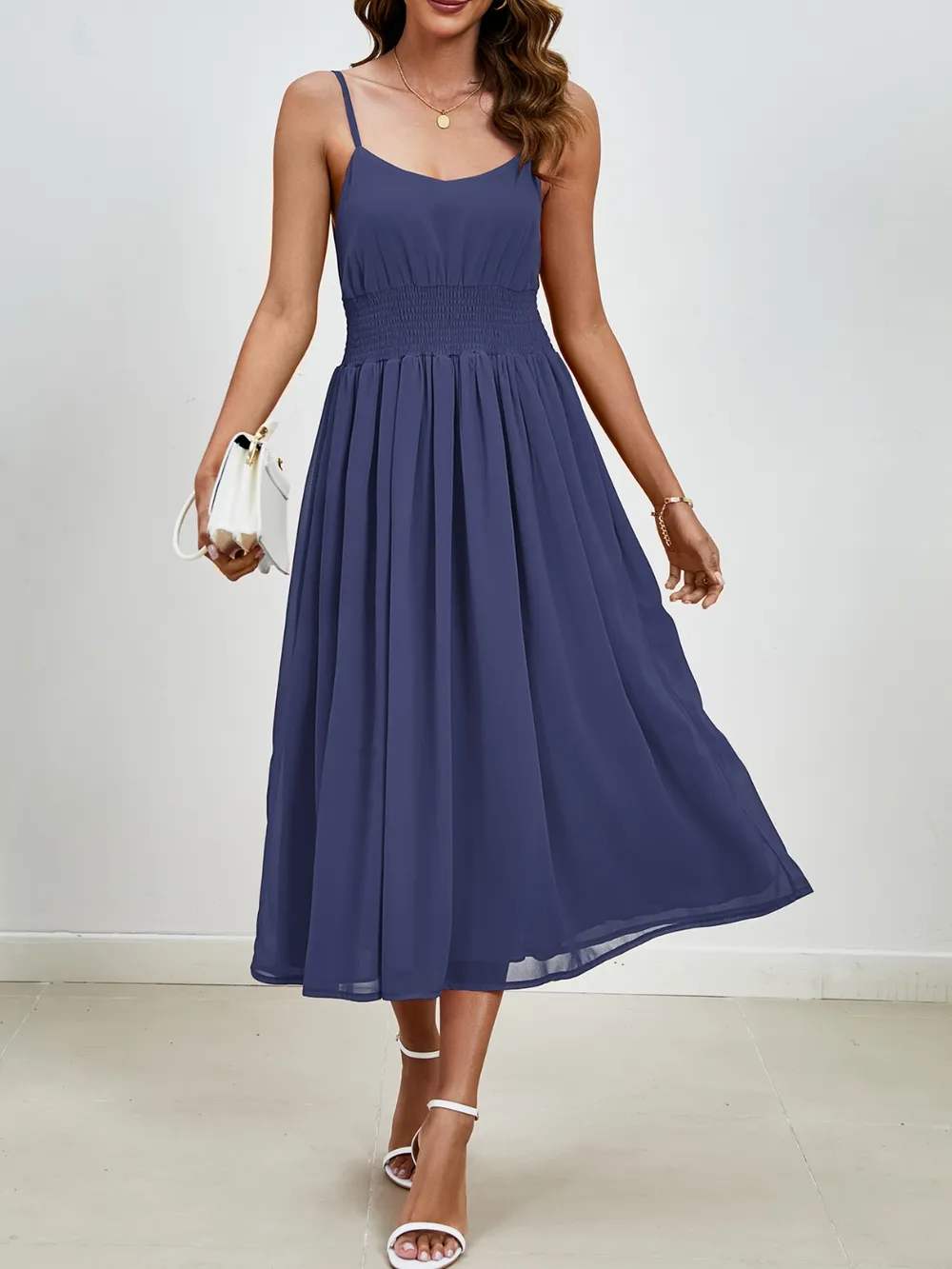 Scoop Neck Midi Cami Dress, image 9