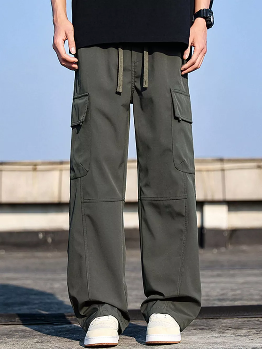 Men's Plus Size Cargo Wide Leg Pants