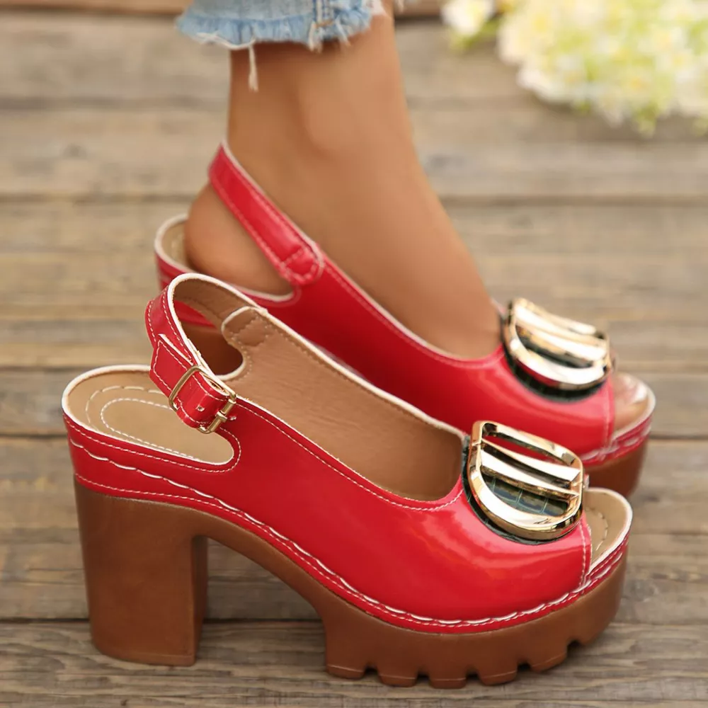 Open Toe Block Heels Sandals, image 5
