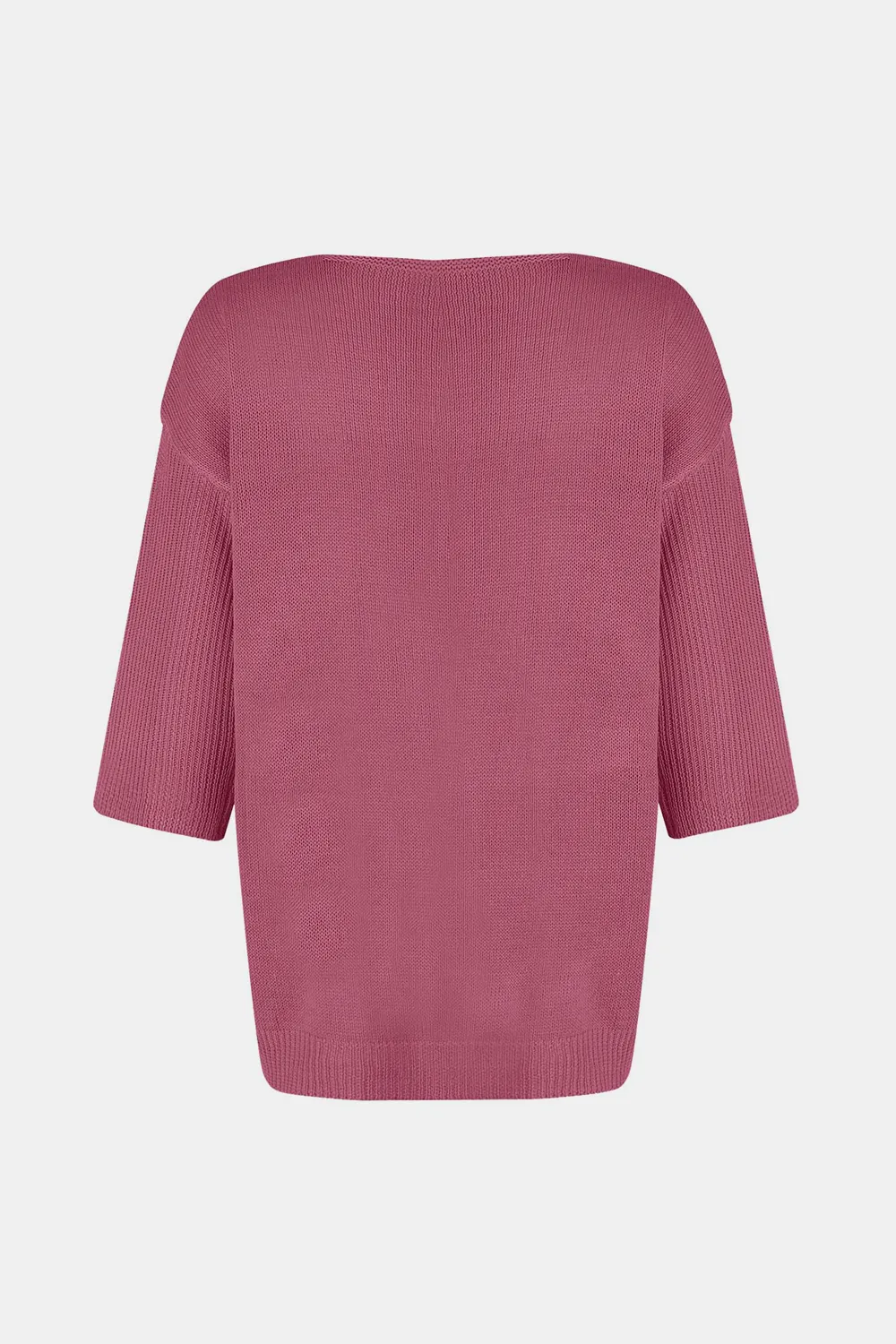 V-Neck Three-Quarter Sleeve Knit Top, image 6