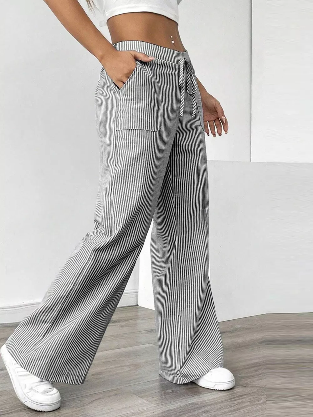 Striped Wide Leg Pants, image 6