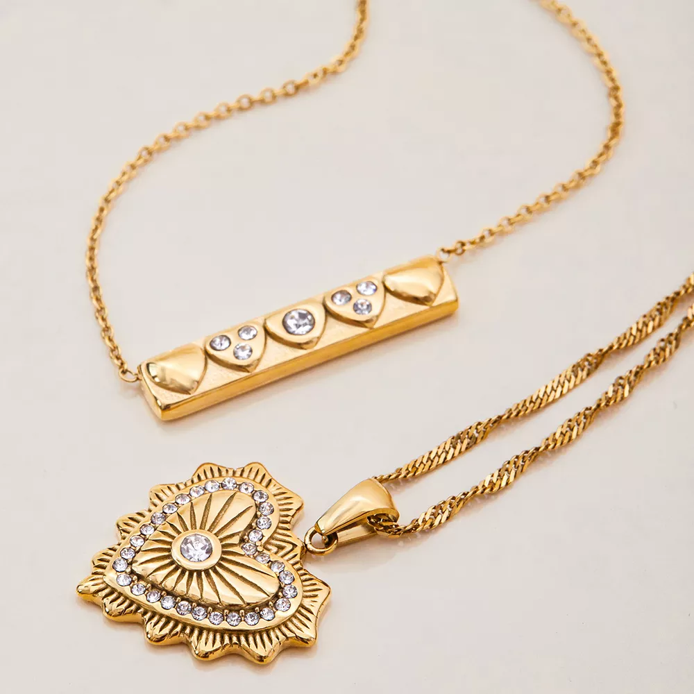 18K Gold-Plated Zircon Pendant Necklace, image 9