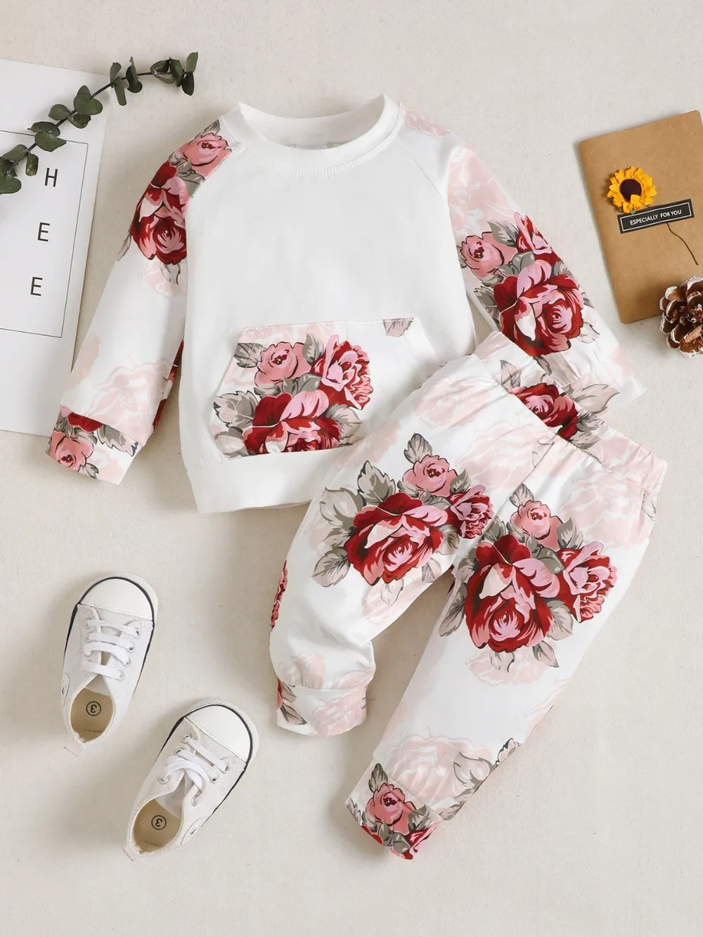 Children's Floral Top and Pants Set