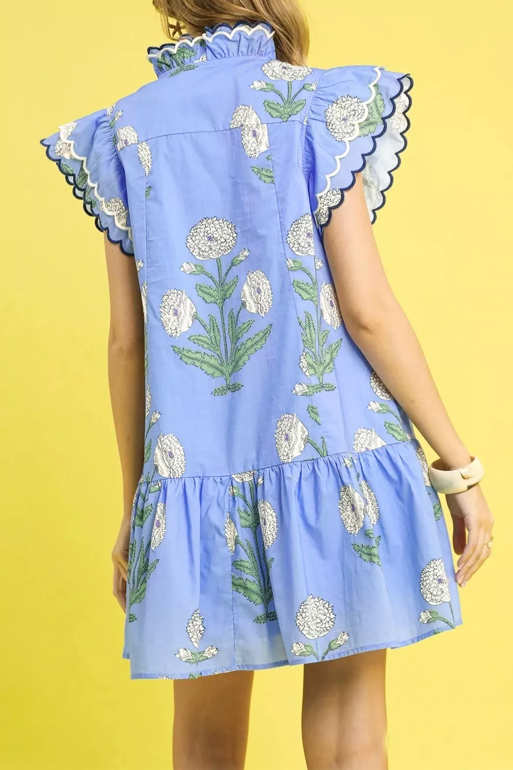 Floral Print Ruffle Sleeve Dress, image 3