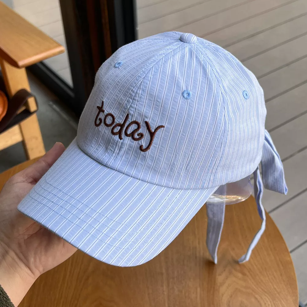 Striped Embroidered Baseball Cap, image 6