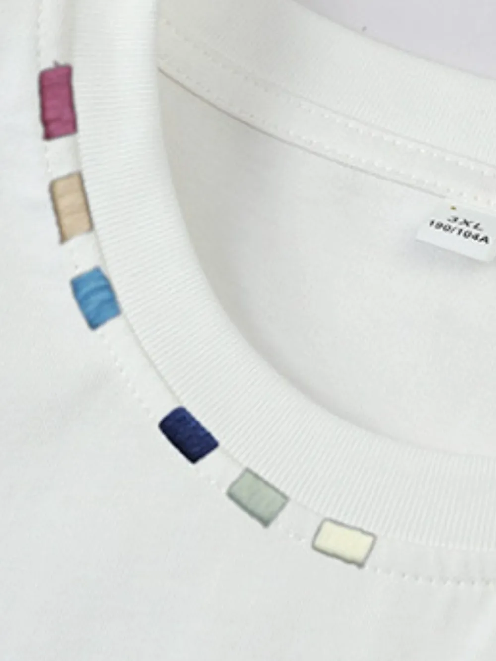 Men's Plus Size Embroidered Round Neck Half Sleeve T-Shirt, image 3