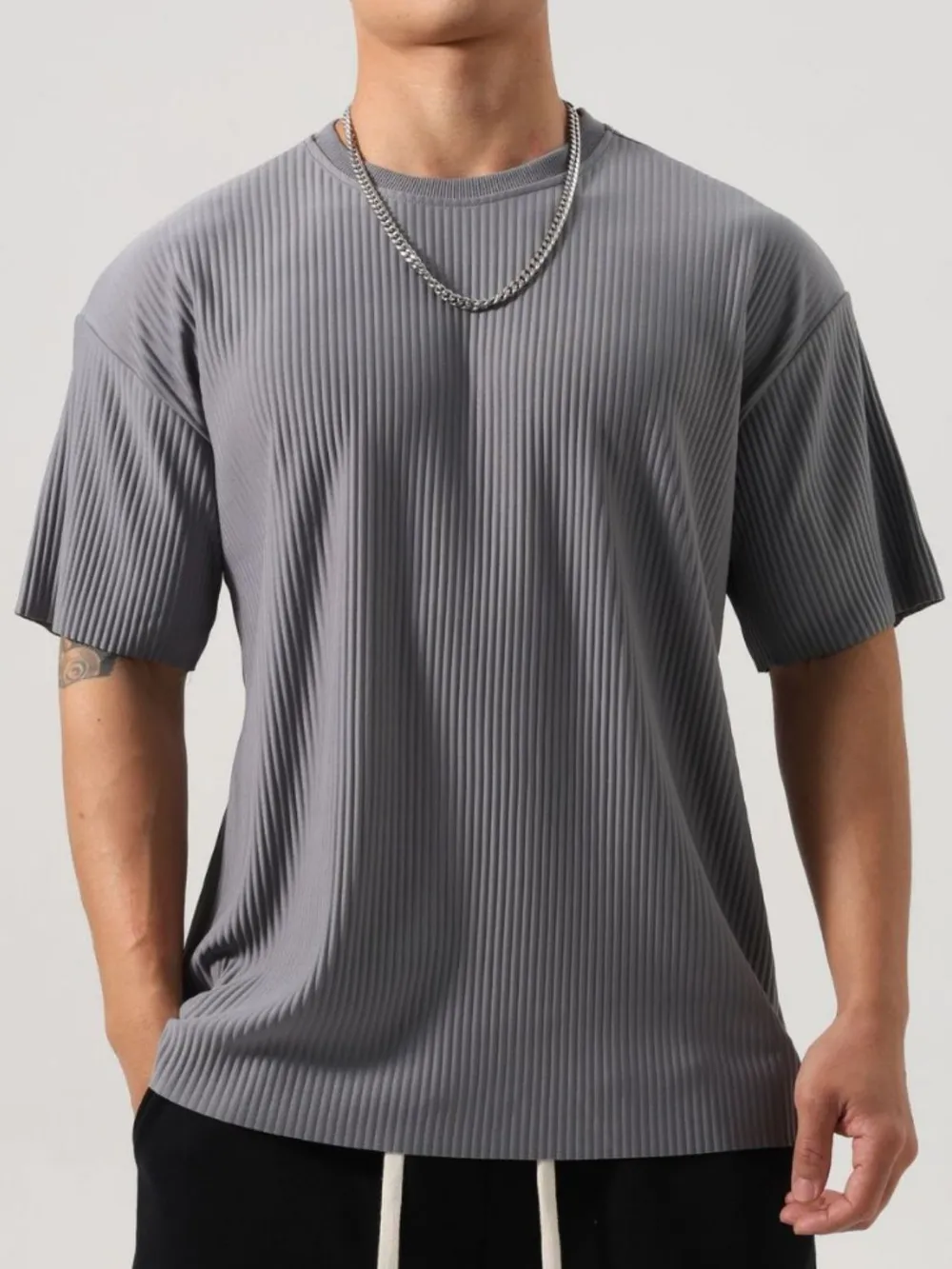 Men's Plus Size Round Neck Half Sleeve T-Shirt, image 4