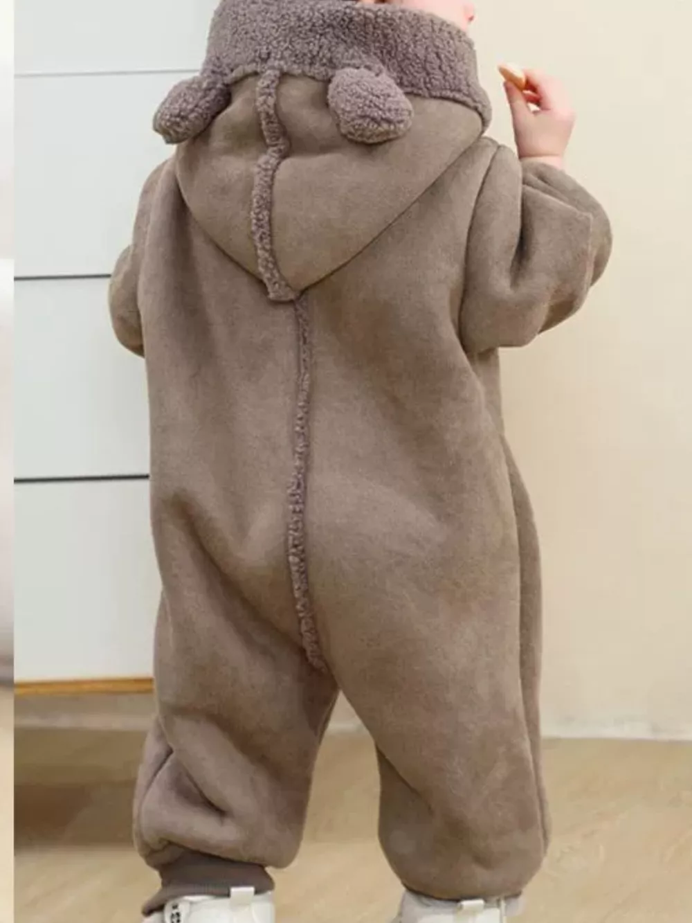 Children's Fleece Hooded One-Piece Jumpsuit, image 3