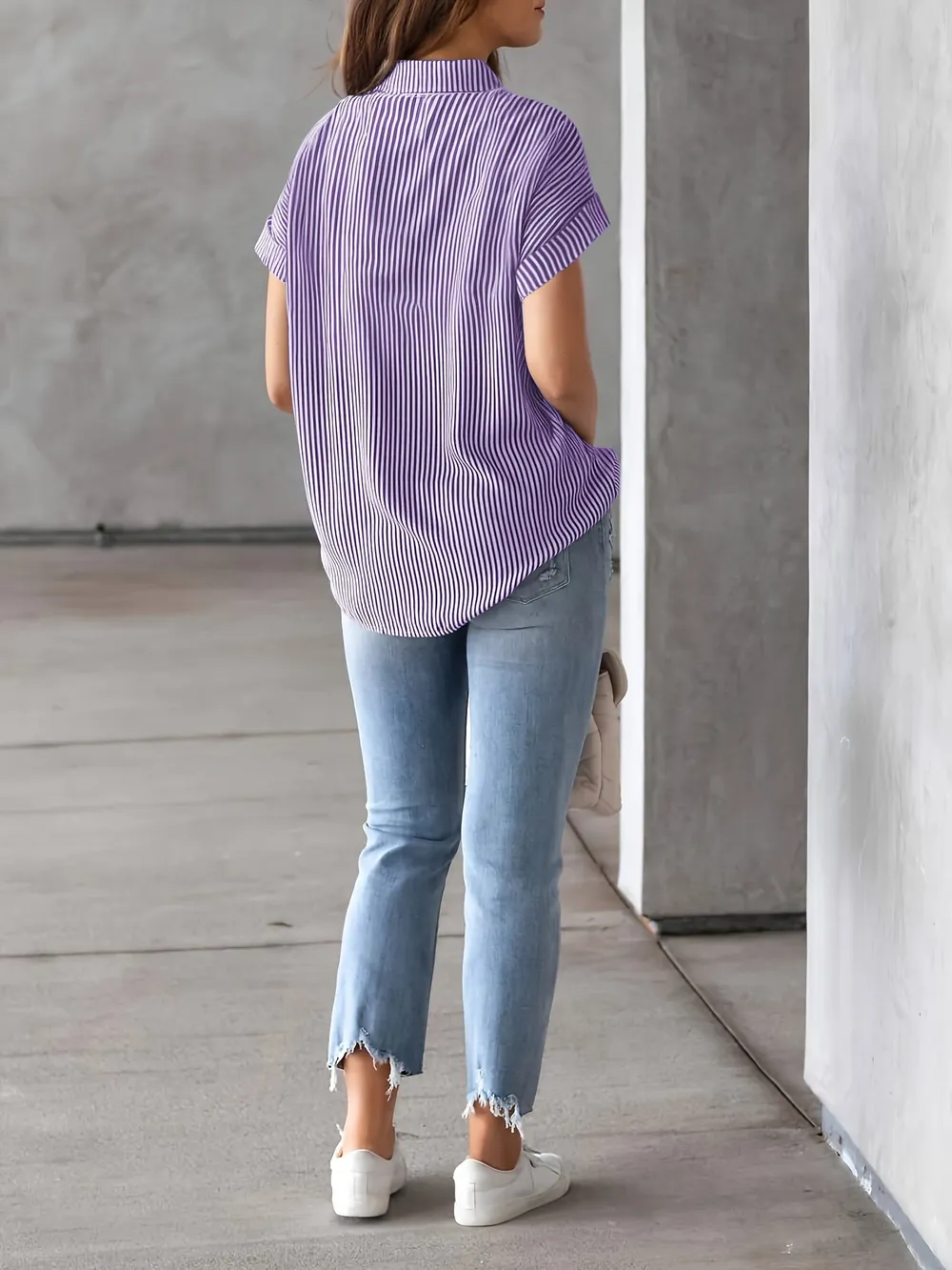 Full Size Striped Button-Up Casual Shirt with Pocket Plus Size, image 13