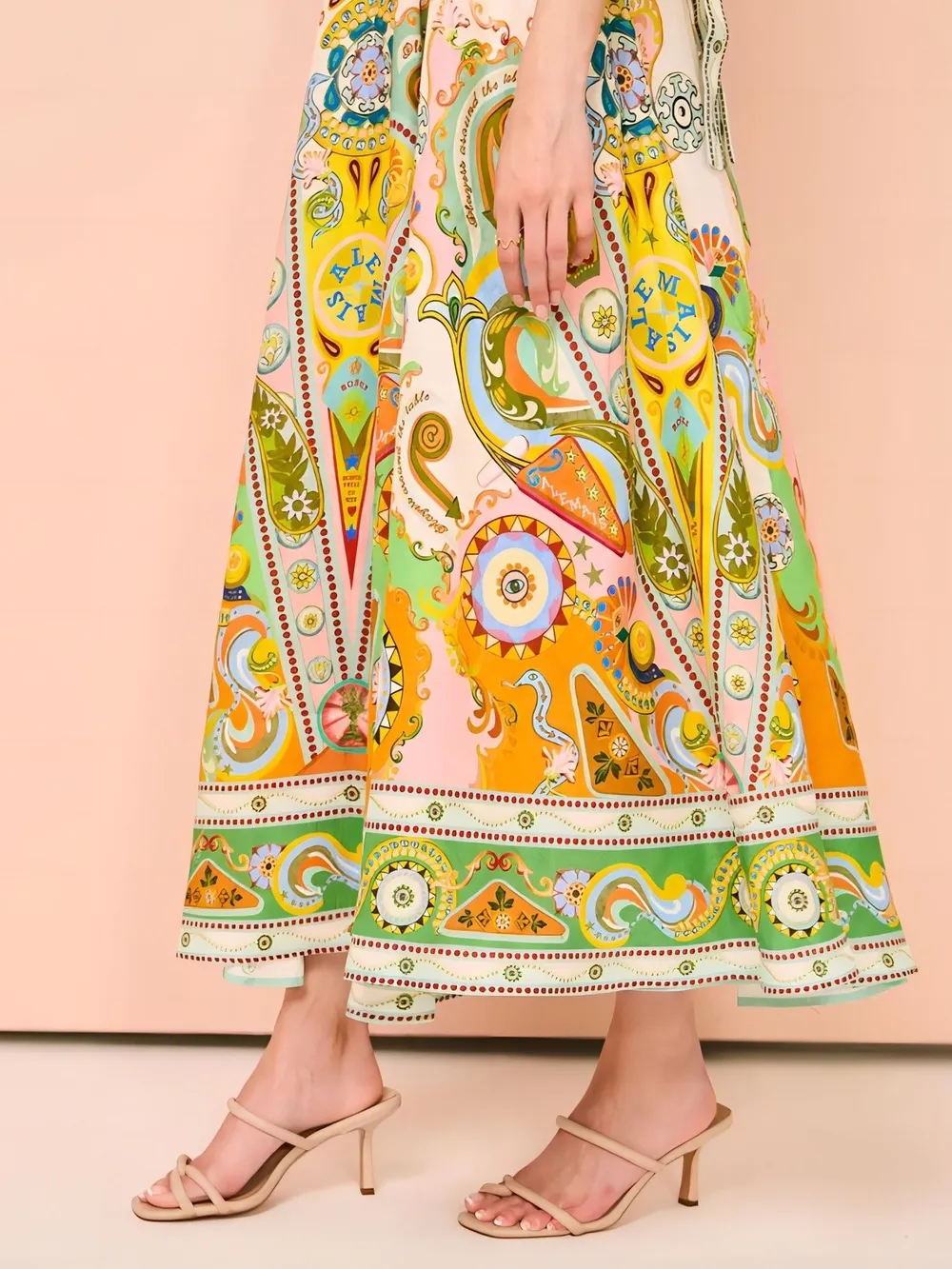 Paisley Print Square Neck Summer Dress, image 4
