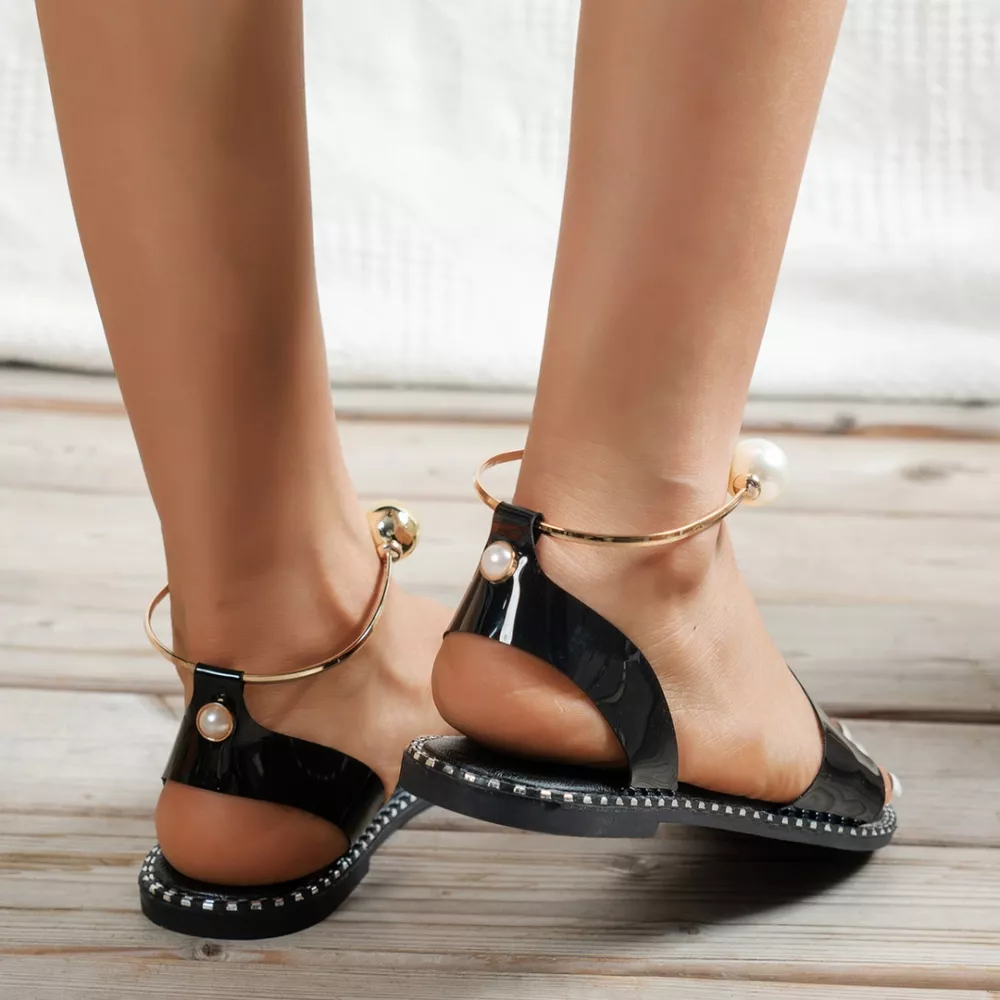 Pearl Ankle Cuff Sandals, image 4