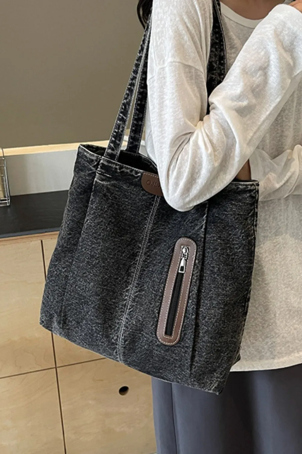 Medium Denim Tote Bag, image 11