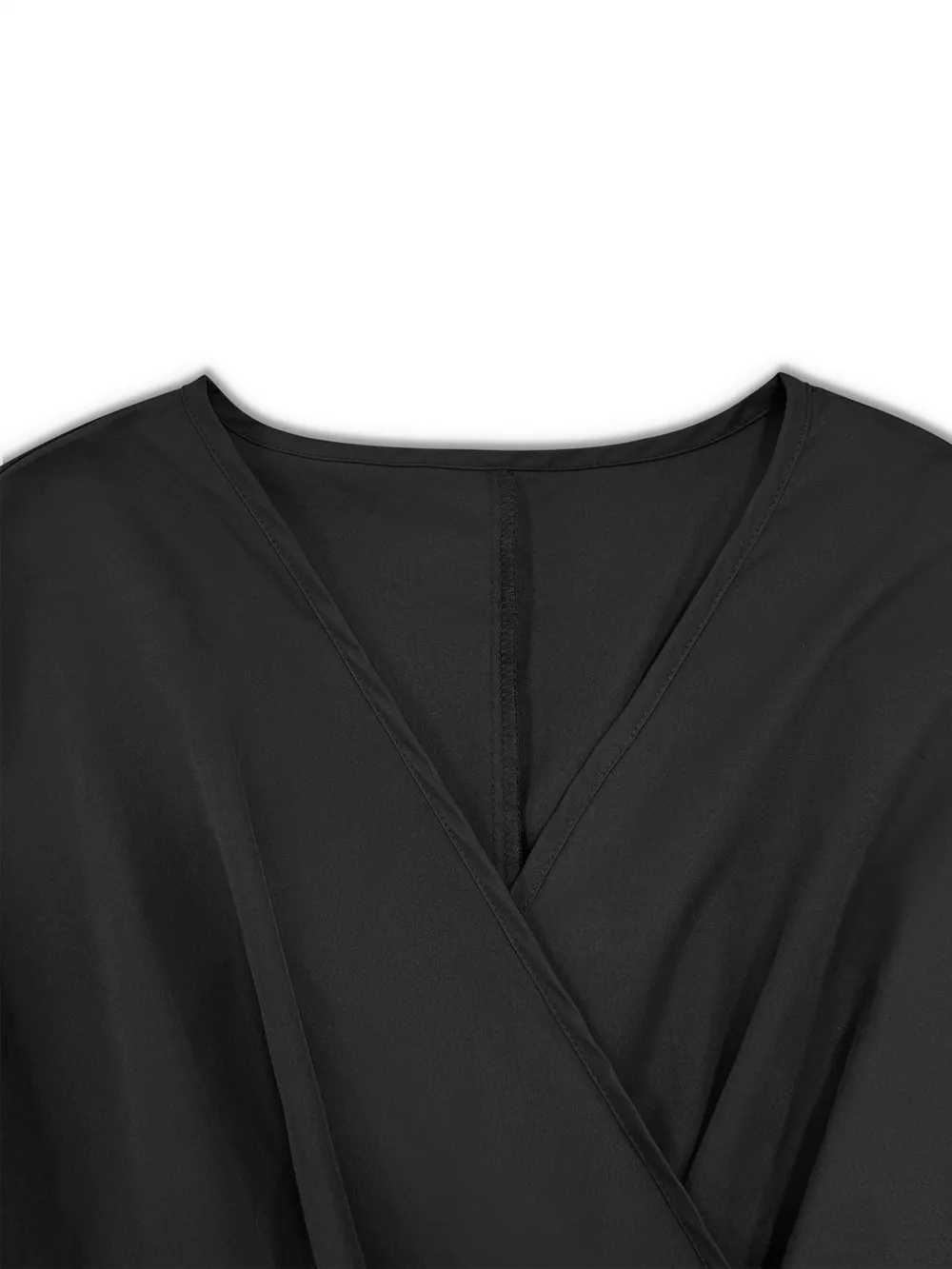 Plus Size Surplice Long Sleeve Wrap Mini Dress, image 5