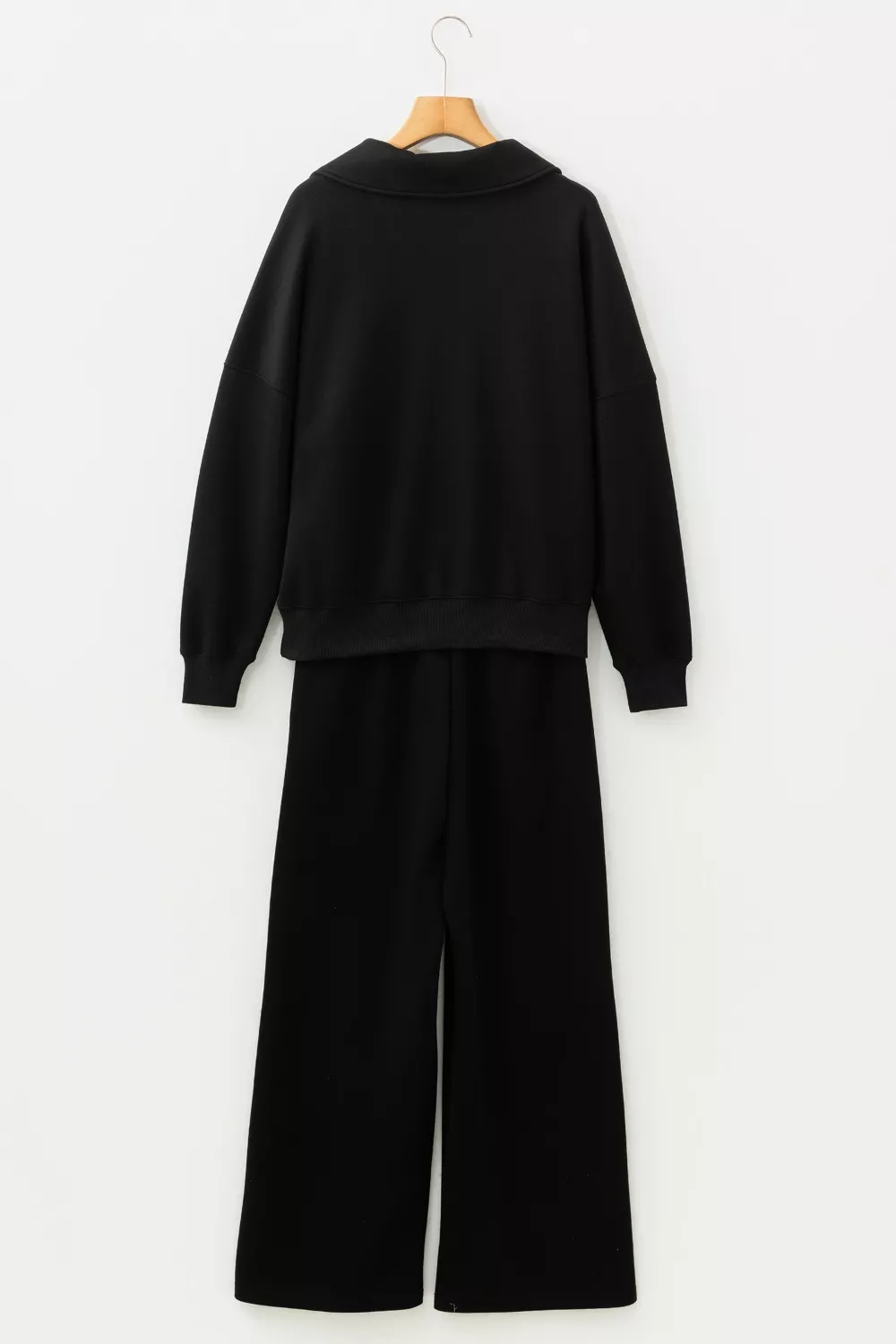 Collared V Neck Pullover Sweatshirt Sweatpants Set, image 9