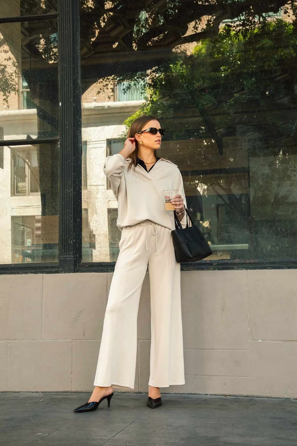 Full Size Drawstring Wide Leg Pants with Pockets, image 3