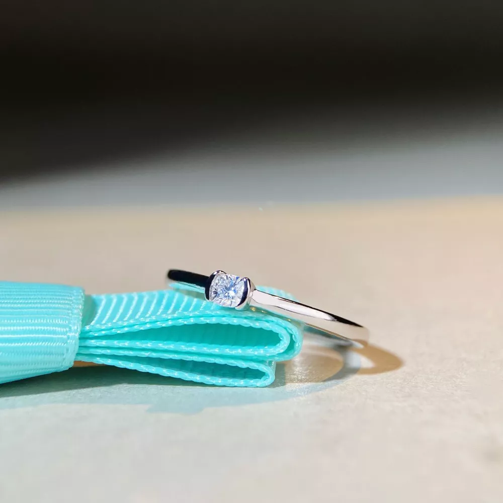925 Sterling Silver Moissanite Ring, image 2