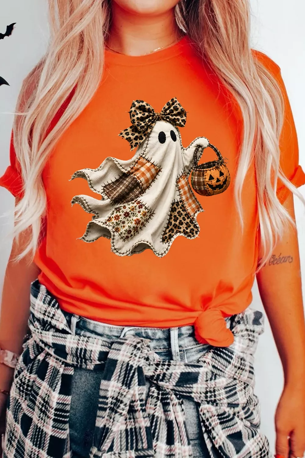 Halloween Ghost Graphic Short Sleeve T-Shirt, image 3