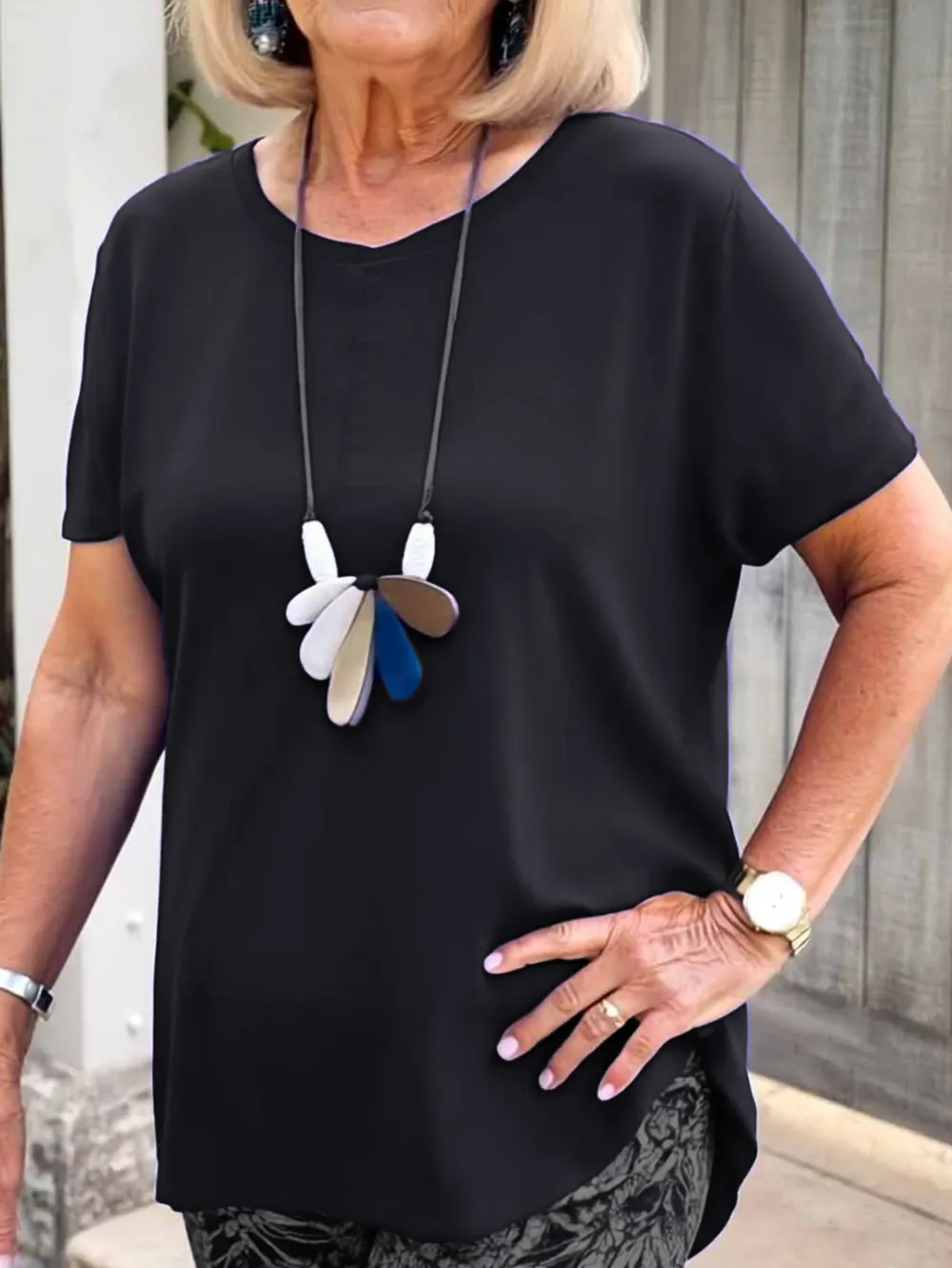 Full Size Round Neck Short Sleeve Top and Pants Set Plus Size, image 6