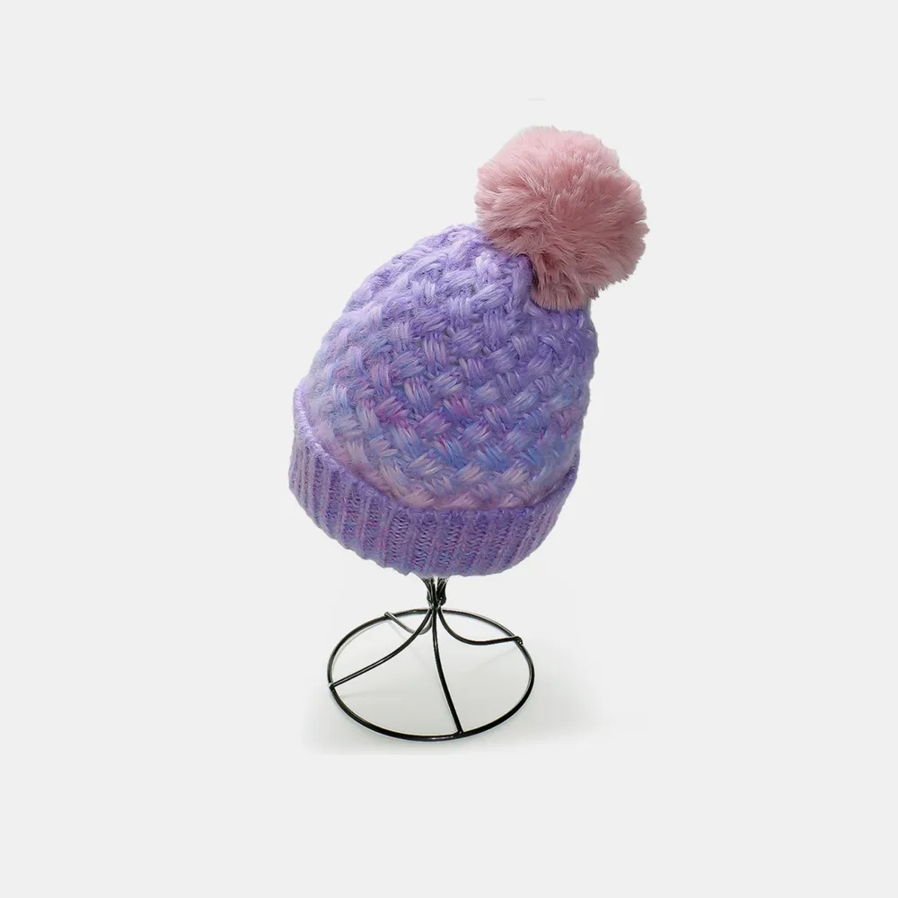 Gradient Knit Hat with Pompom, image 14