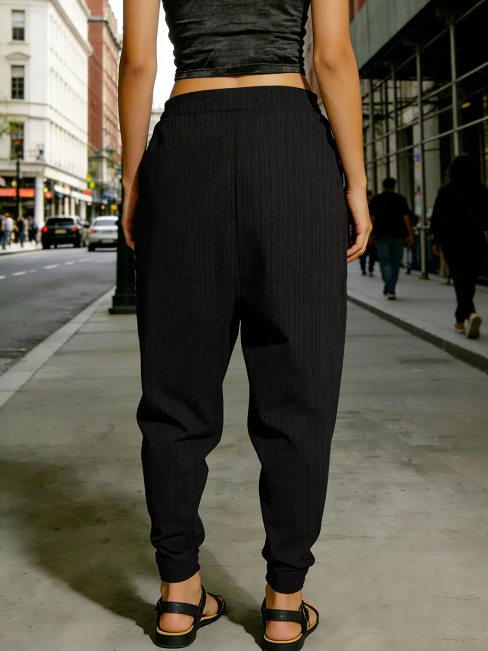 Plus Size Casual Elastic Waist Harem Pants, image 4