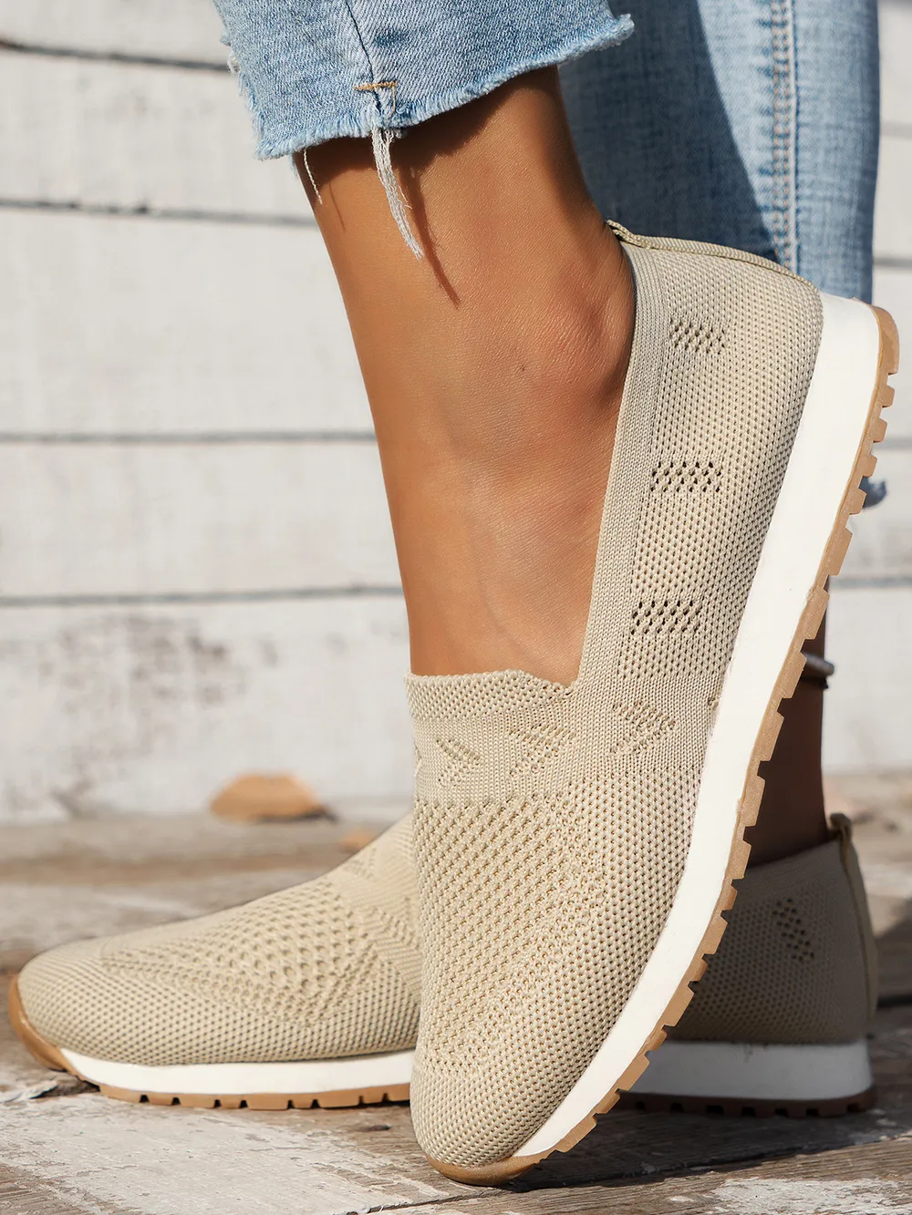 Mesh Round Toe Flat Slip-Ons, image 6