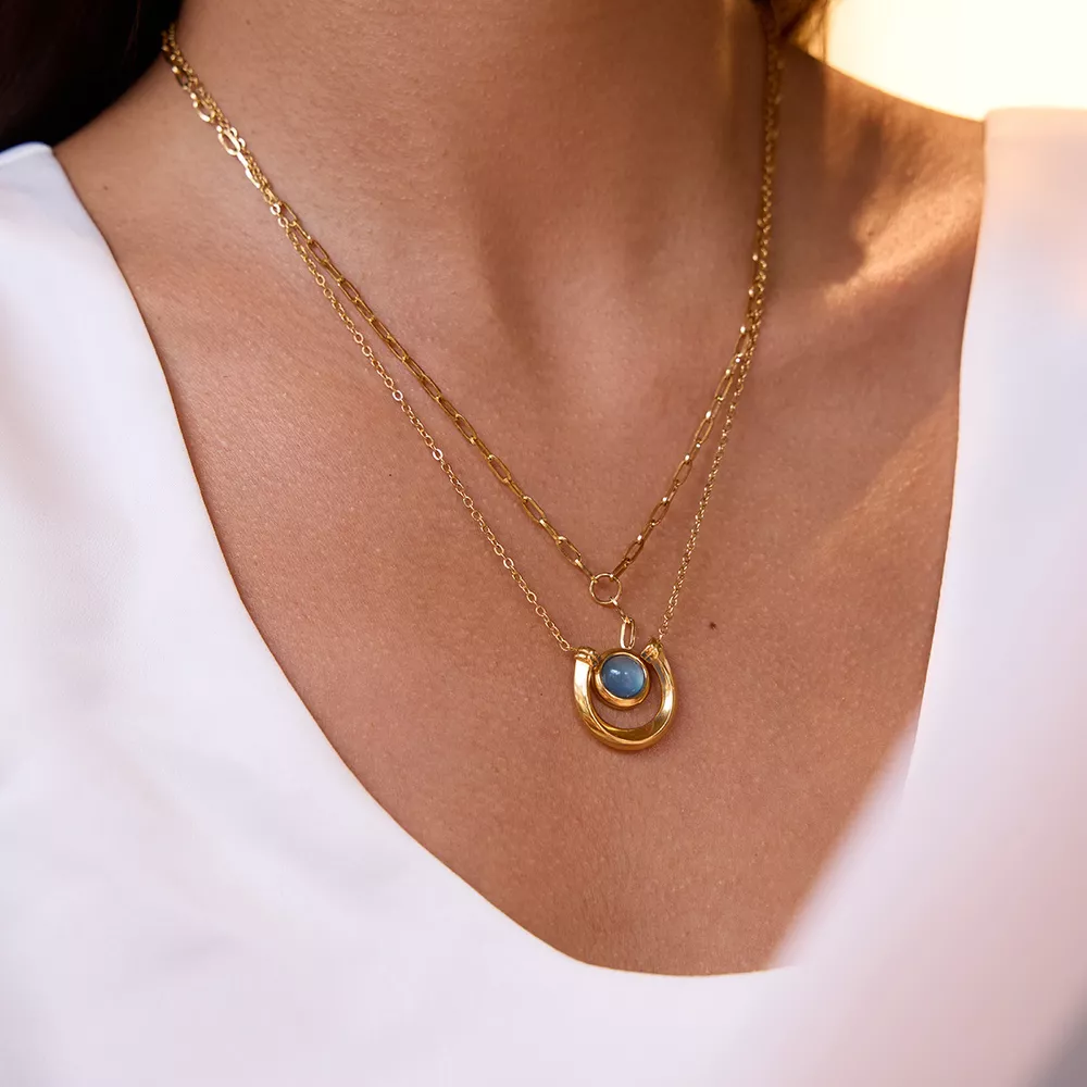 2 Piece 18K Gold-Plated Pendant Necklace, image 2