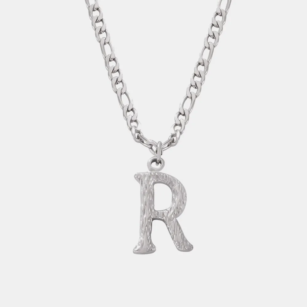Titanium Steel Letter Pendant Necklace, image 7