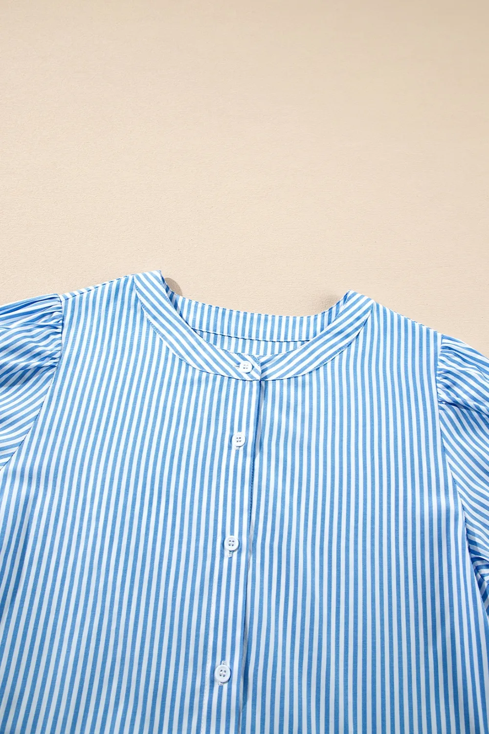 Stripe Bubble Short Sleeve Tiered Scallop Midi Dress, image 3