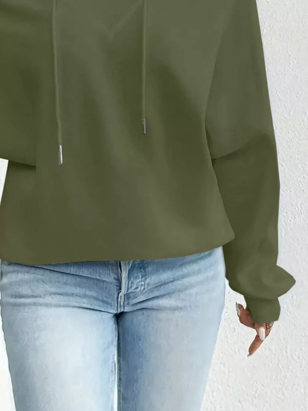 Full Size Off-Shoulder Drawstring Long Sleeve Top Plus Size, image 8