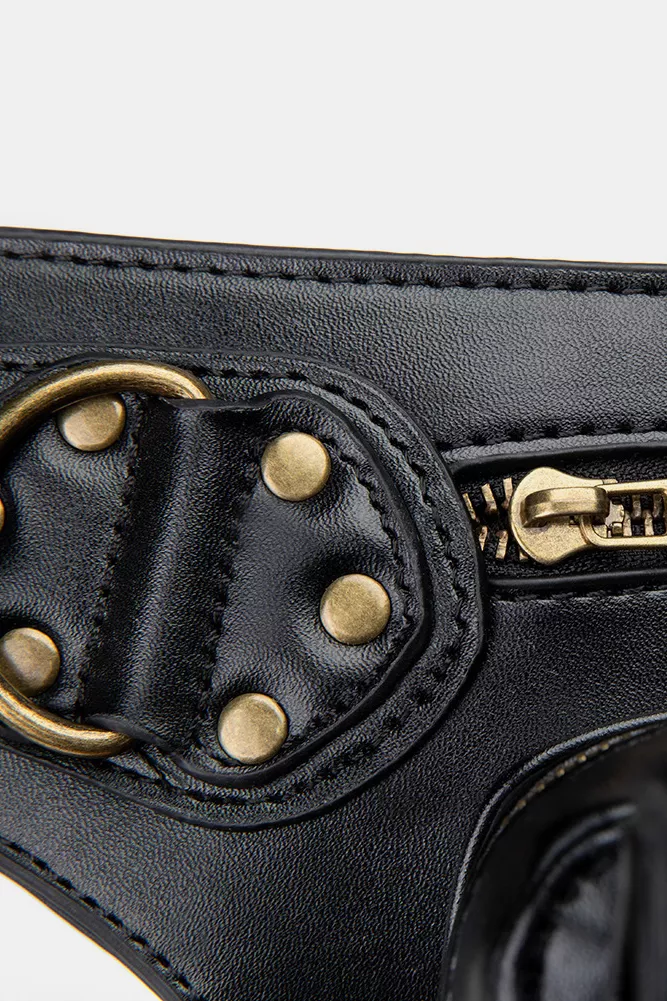 Steampunk Rivet Decor Multipurpose Crossbody Bag, image 11